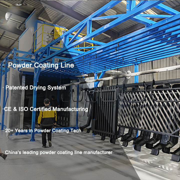 Manual powder spraying line in Australia